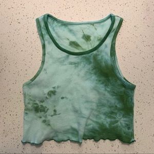 NWOT Green Tie Dye Crop Top